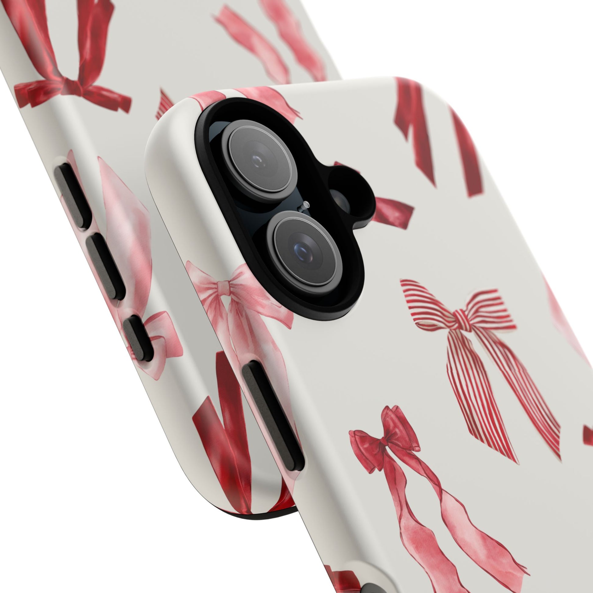 Burgundy Chic Bow Design Phone Case - JGUS