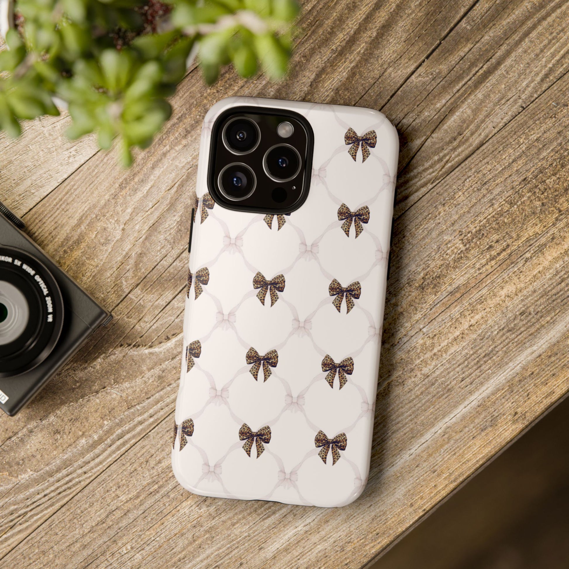 Chic Bow Pattern Phone Case | Elegant Clear Protective Case | Stylish iPhone & Samsung Cover - JGUS
