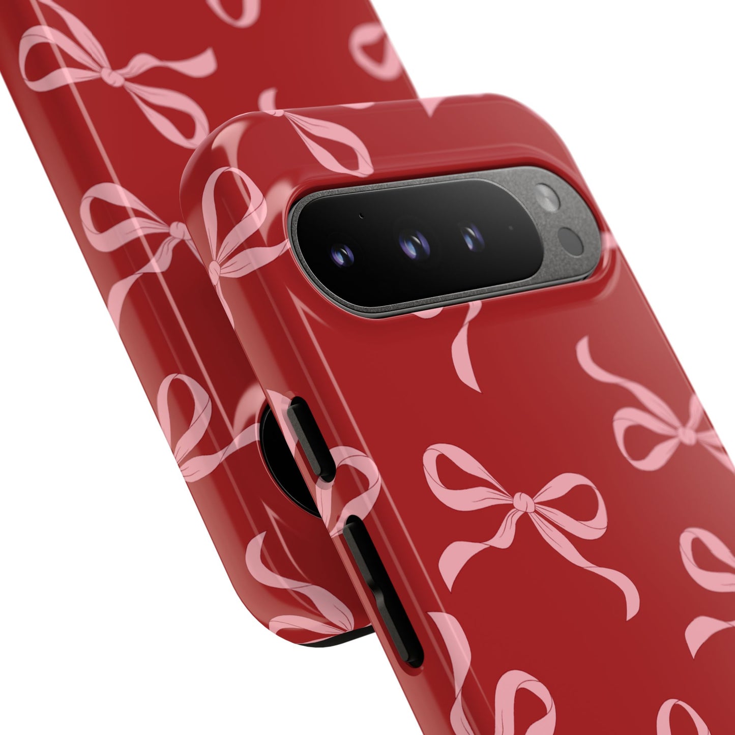 Pink Bows on Red Phone Case - JGUS