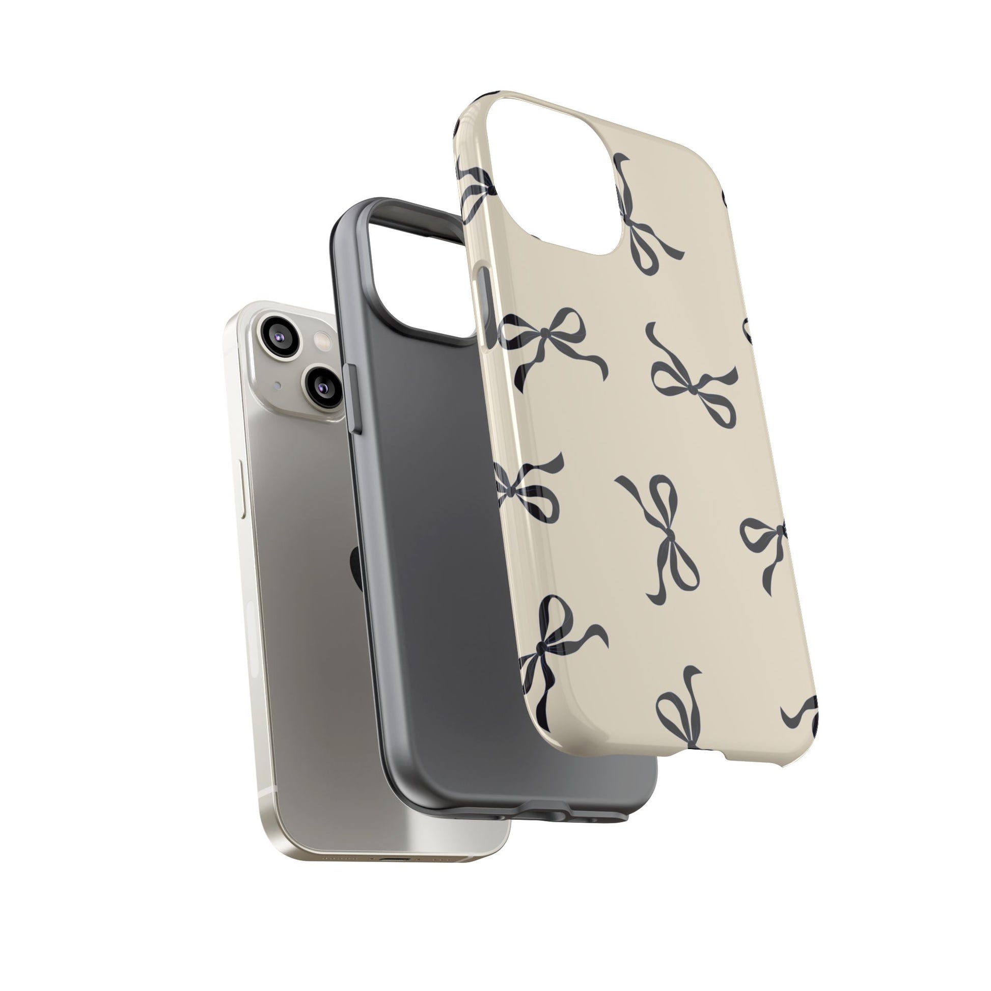 Beige and Black Bow Phone Case - JGUS