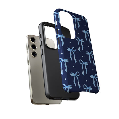 Bows & Blues Phone Case – Aesthetic Ribbon Print | Fits iPhone & Samsung - JGUS