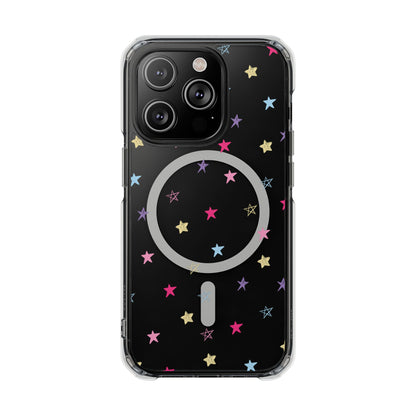 Star Pattern Clear Mag Safe Case, Magnetic Clear Impact Case