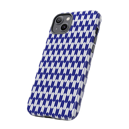 Navy Blue Geometric Phone Case for iPhone Samsung Pixel – Minimal Pattern Modern Aesthetic - JGUS