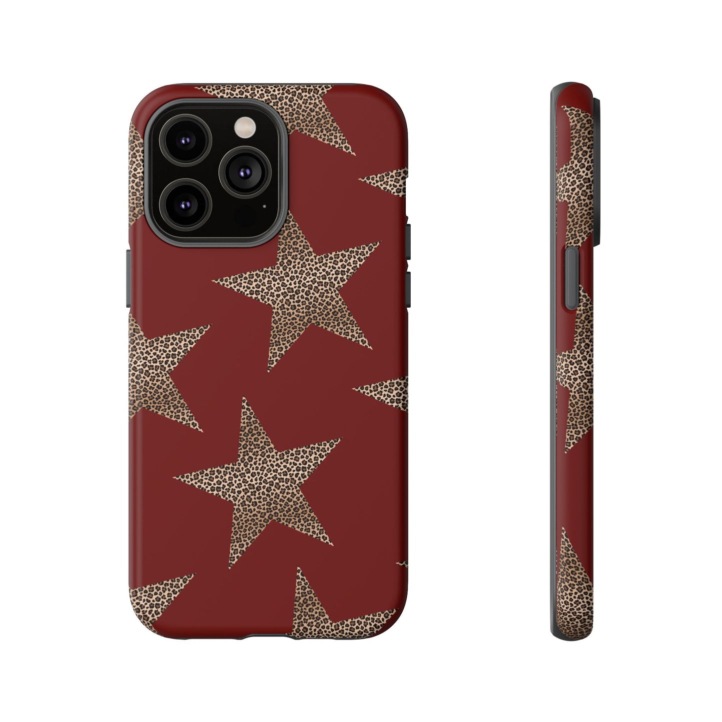 Leopard Star Luxe - Burgundy Edition | Aesthetic Coquette Phone Case for iPhone & Galaxy - JGUS