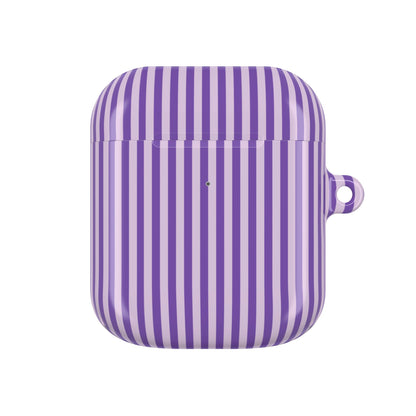 Lavender Stripes Shockproof & Scratch-Resistant AirPods Case – Wireless Charging Compatible