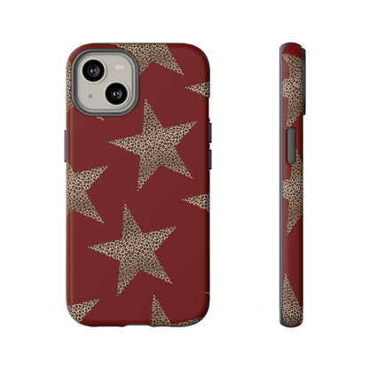 Leopard Star Luxe - Burgundy Edition | Aesthetic Coquette Phone Case for iPhone & Galaxy - JGUS