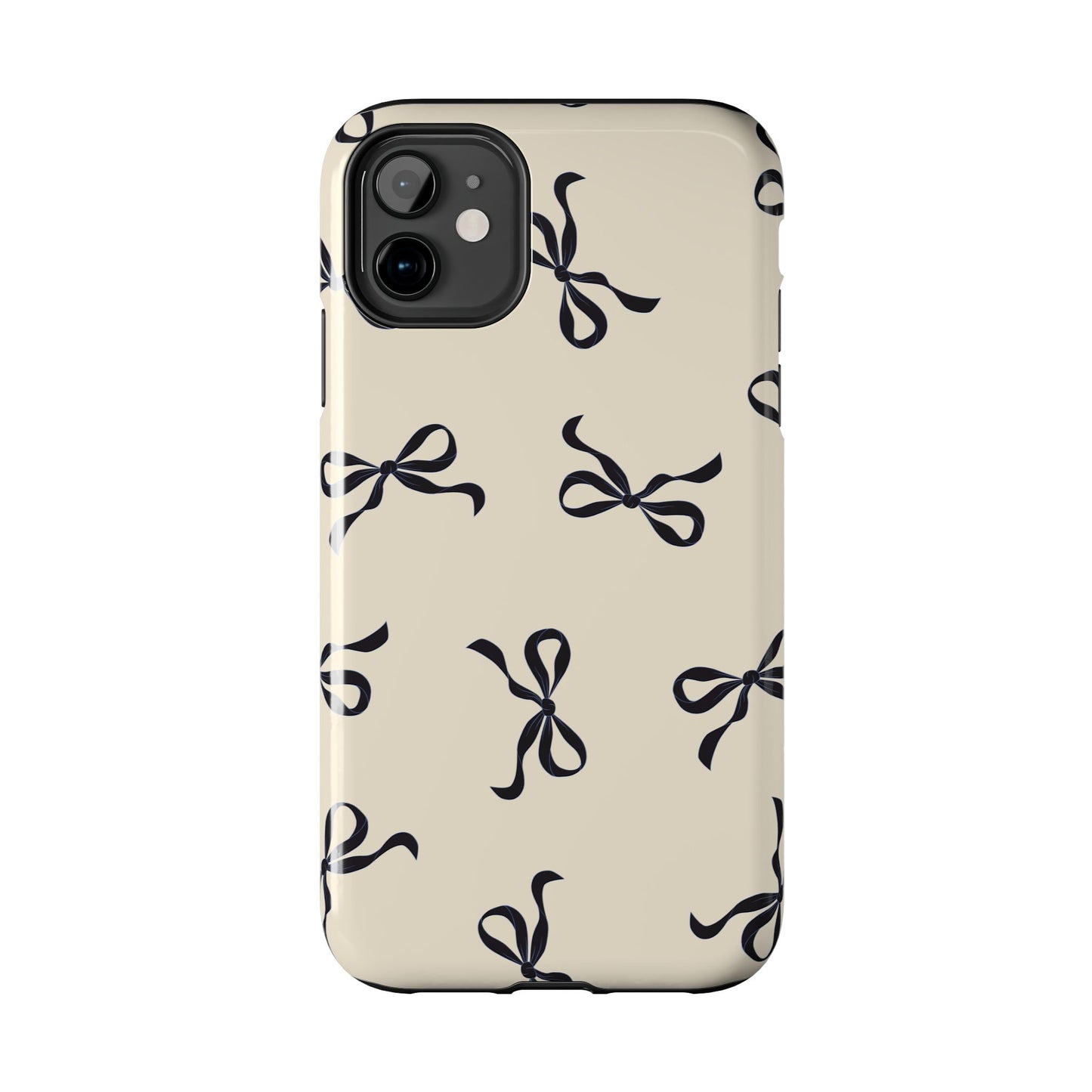 Beige and Black Bow Phone Case