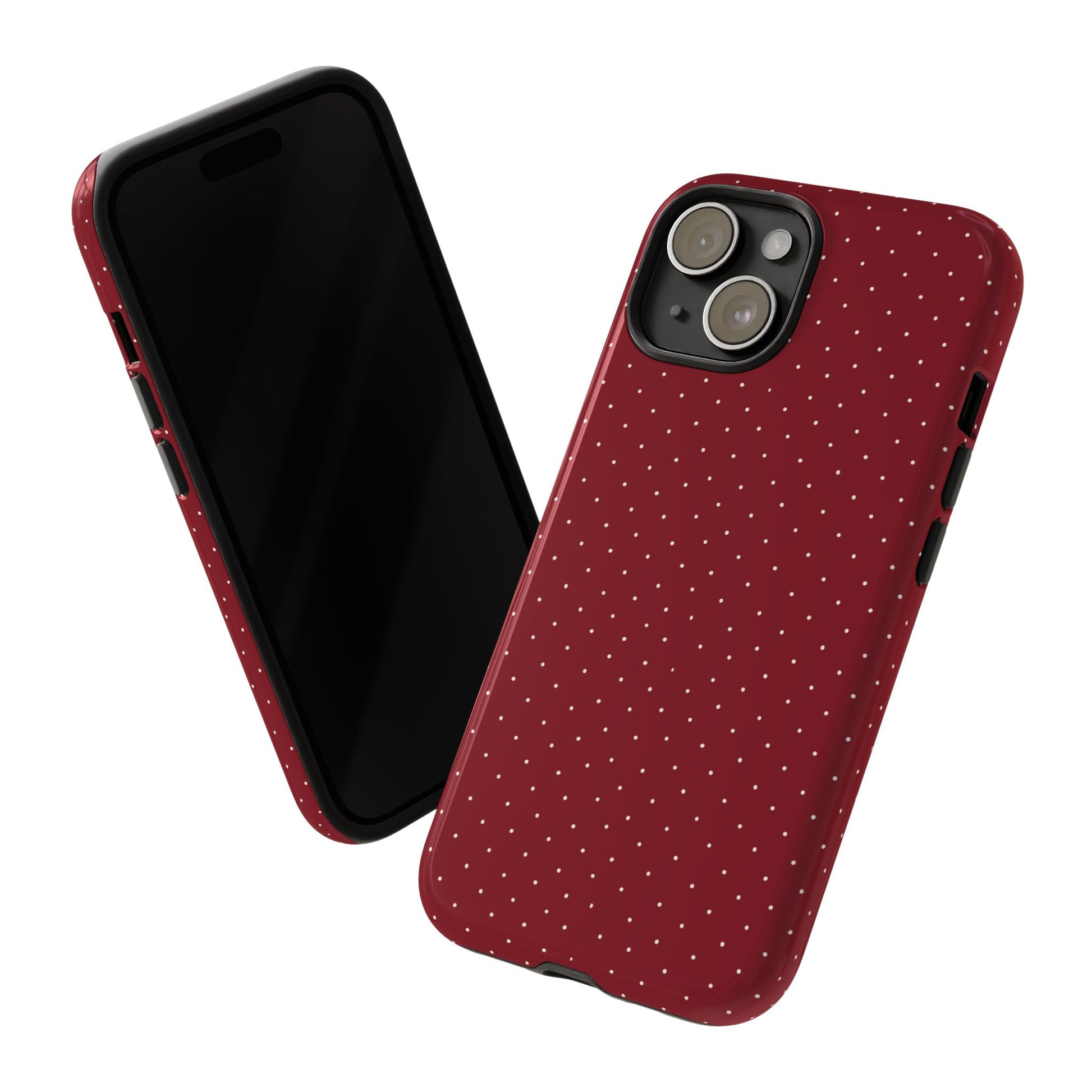 Burgundy  & White Dots Case - JGUS