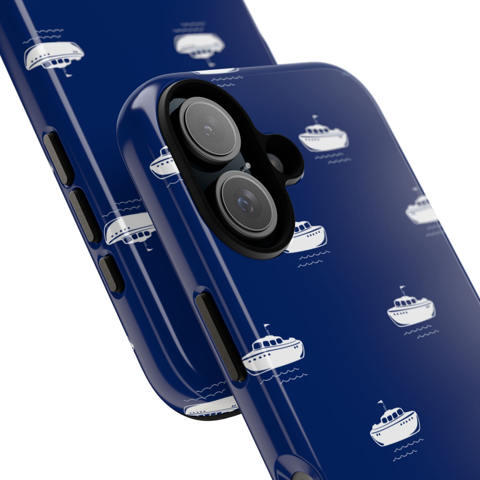 Blue Boat Phone Case – Calm Ocean Pattern for iPhone & Samsung, Durable & Stylish Protection - JGUS