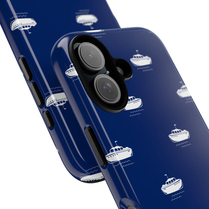 Blue Boat Phone Case – Calm Ocean Pattern for iPhone & Samsung, Durable & Stylish Protection - JGUS