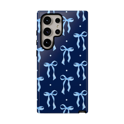 Bows & Blues Phone Case – Aesthetic Ribbon Print | Fits iPhone & Samsung - JGUS
