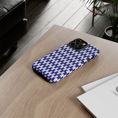 Navy Blue Geometric Phone Case for iPhone Samsung Pixel – Minimal Pattern Modern Aesthetic - JGUS