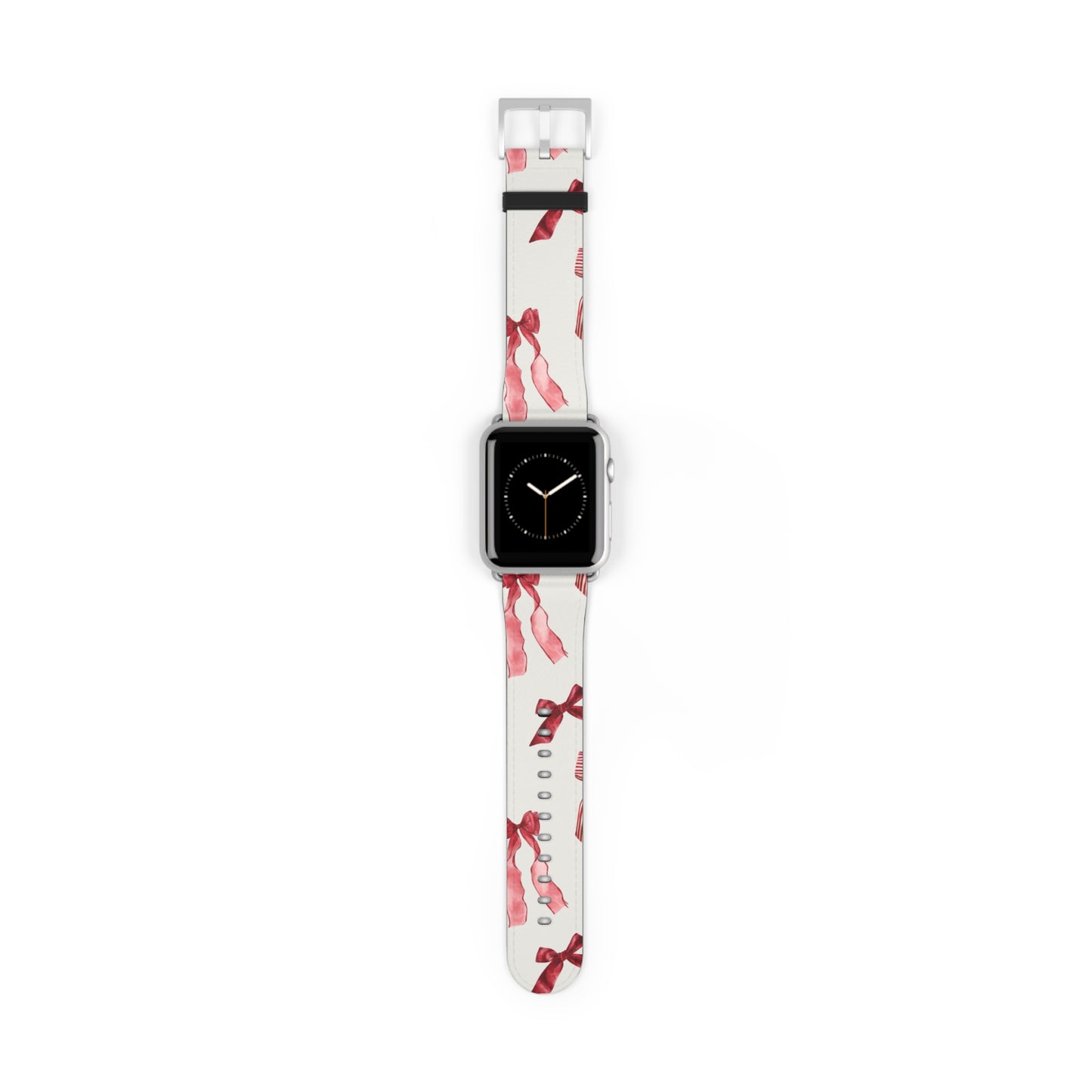 Burgundy Chic Bow Design Apple Watch Band - Vegan Leather, Eco-Friendly & Stylish