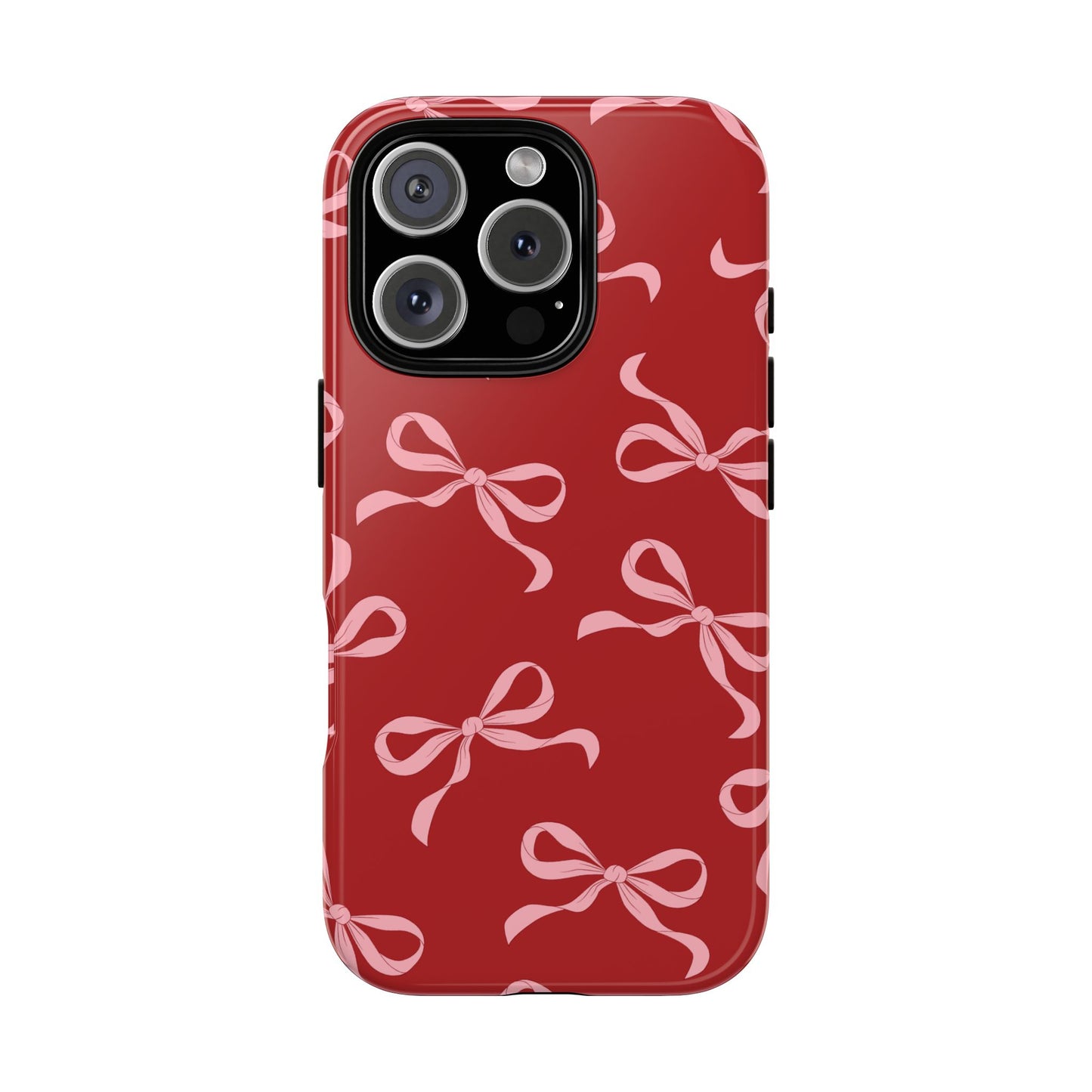 Pink Bows on Red Phone Case - JGUS