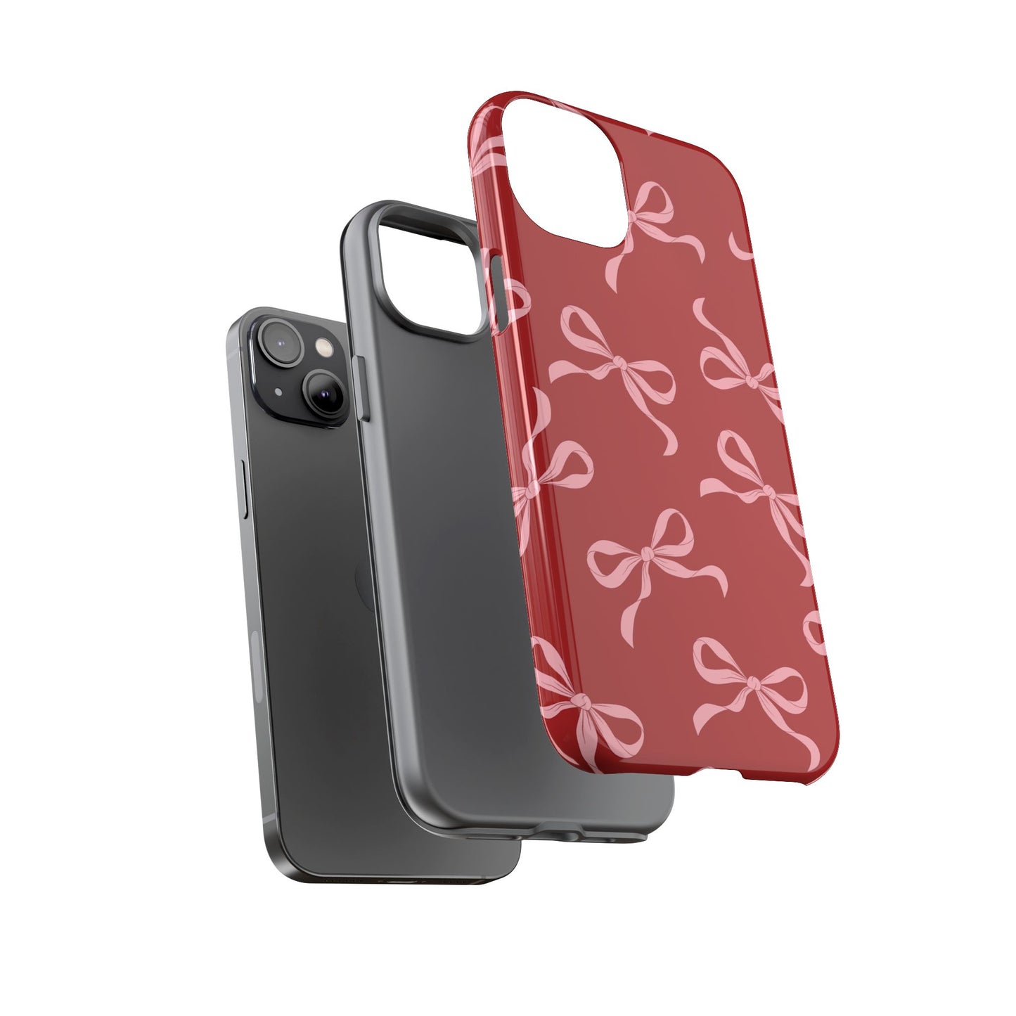 Pink Bows on Red Phone Case - JGUS