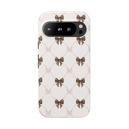 Chic Bow Pattern Phone Case | Elegant Clear Protective Case | Stylish iPhone & Samsung Cover - JGUS