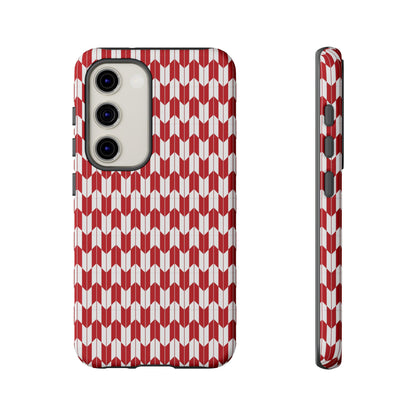 Red Geometric Phone Case for iPhone Samsung Pixel – Bold Pattern Aesthetic Modern Design - JGUS