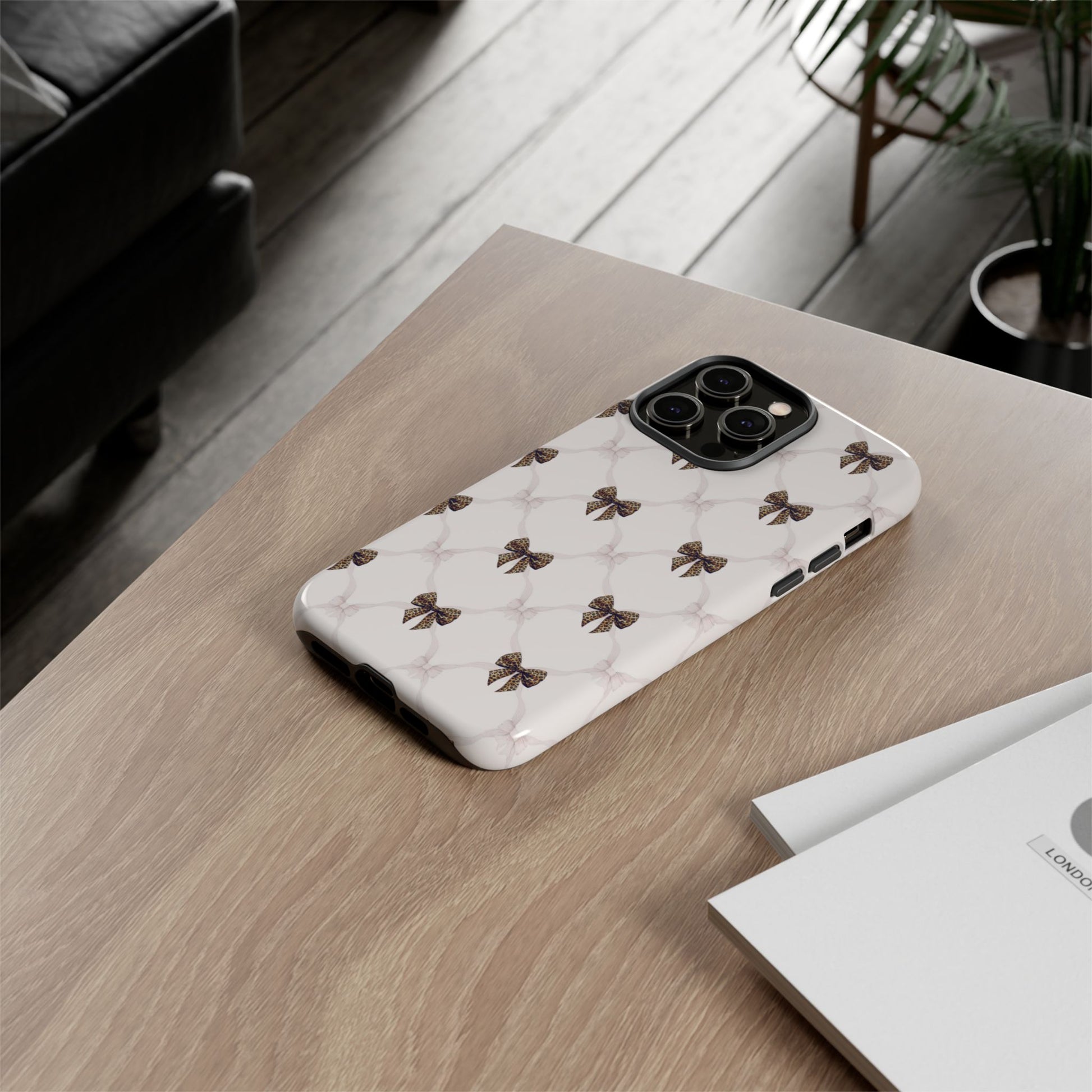 Chic Bow Pattern Phone Case | Elegant Clear Protective Case | Stylish iPhone & Samsung Cover - JGUS