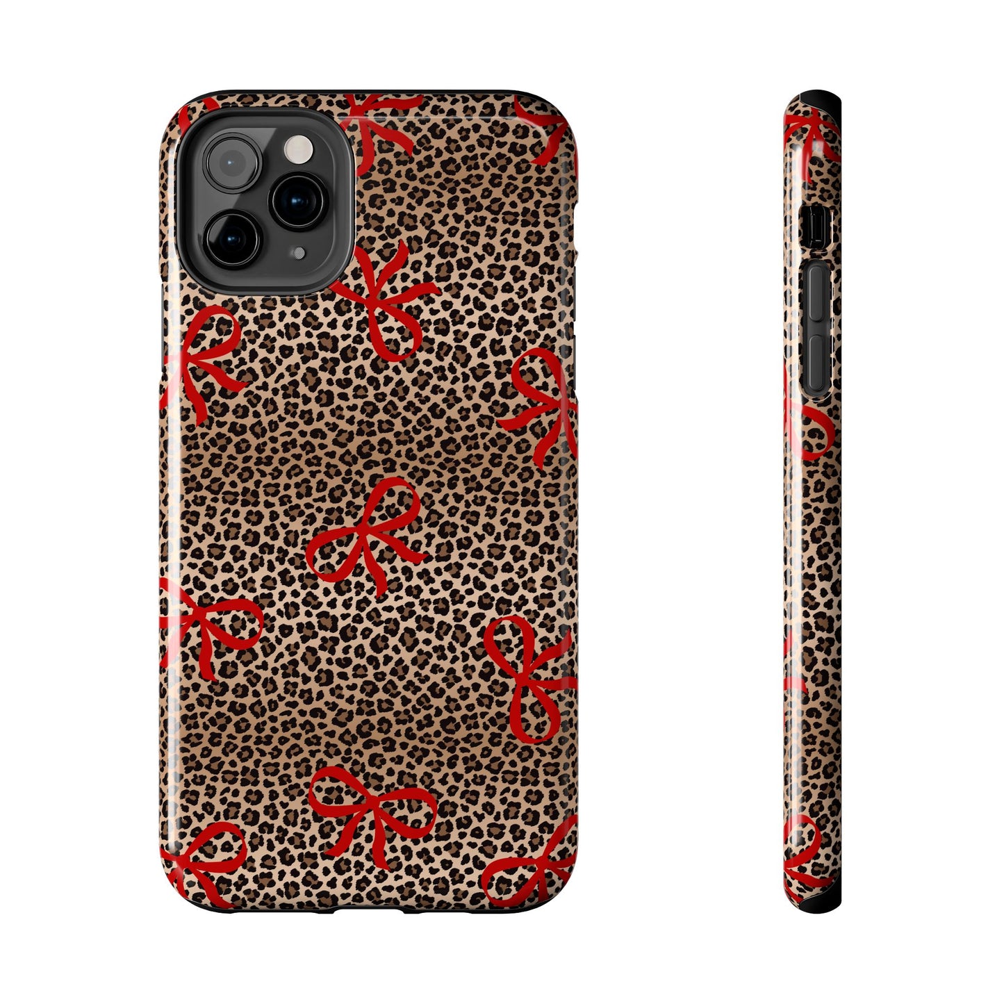 Bold Bow Leopard Print Phone Case – Aesthetic Protective Cover for iPhone & Samsung - Fashionable Animal Print Cover