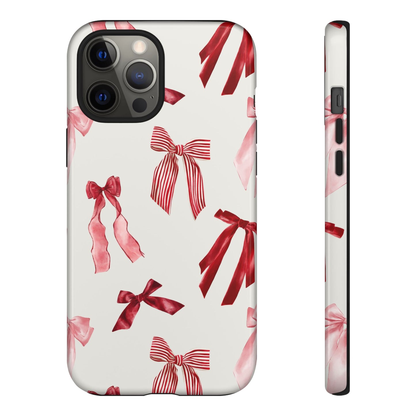 Burgundy Chic Bow Design Phone Case - JGUS