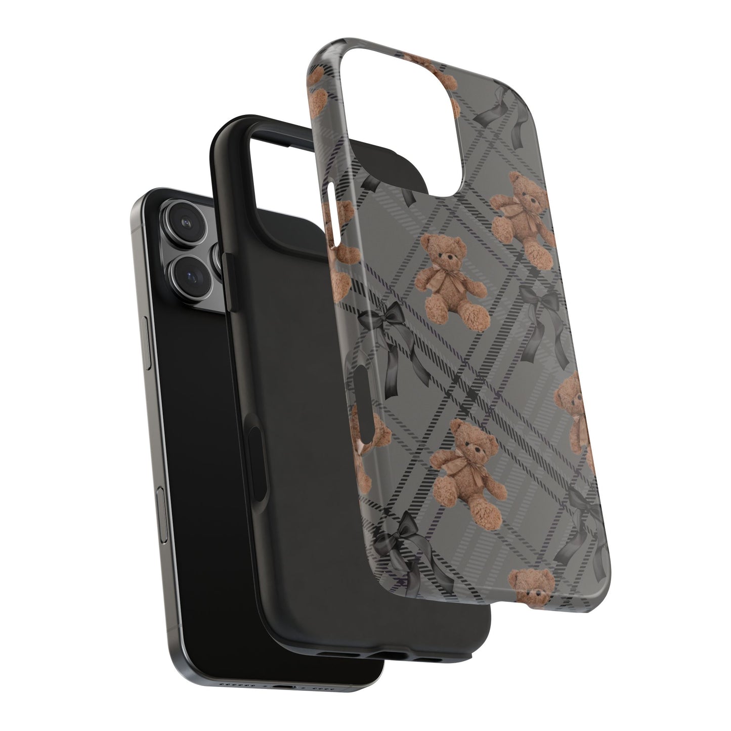 Cute Bows & Bears Phone Case – Customizable, Dual-Layer Protection for iPhone & Samsung