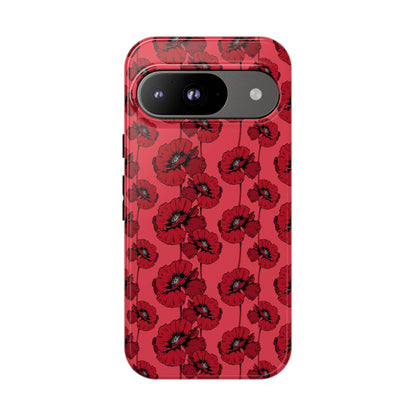 Red Poppy Phone Case for iPhone, Samsung & Google Pixel – Bold Floral Statement Aesthetic - JGUS