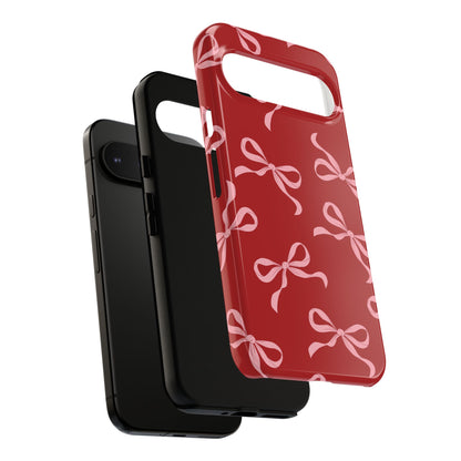 Pink Bows on Red Phone Case - JGUS