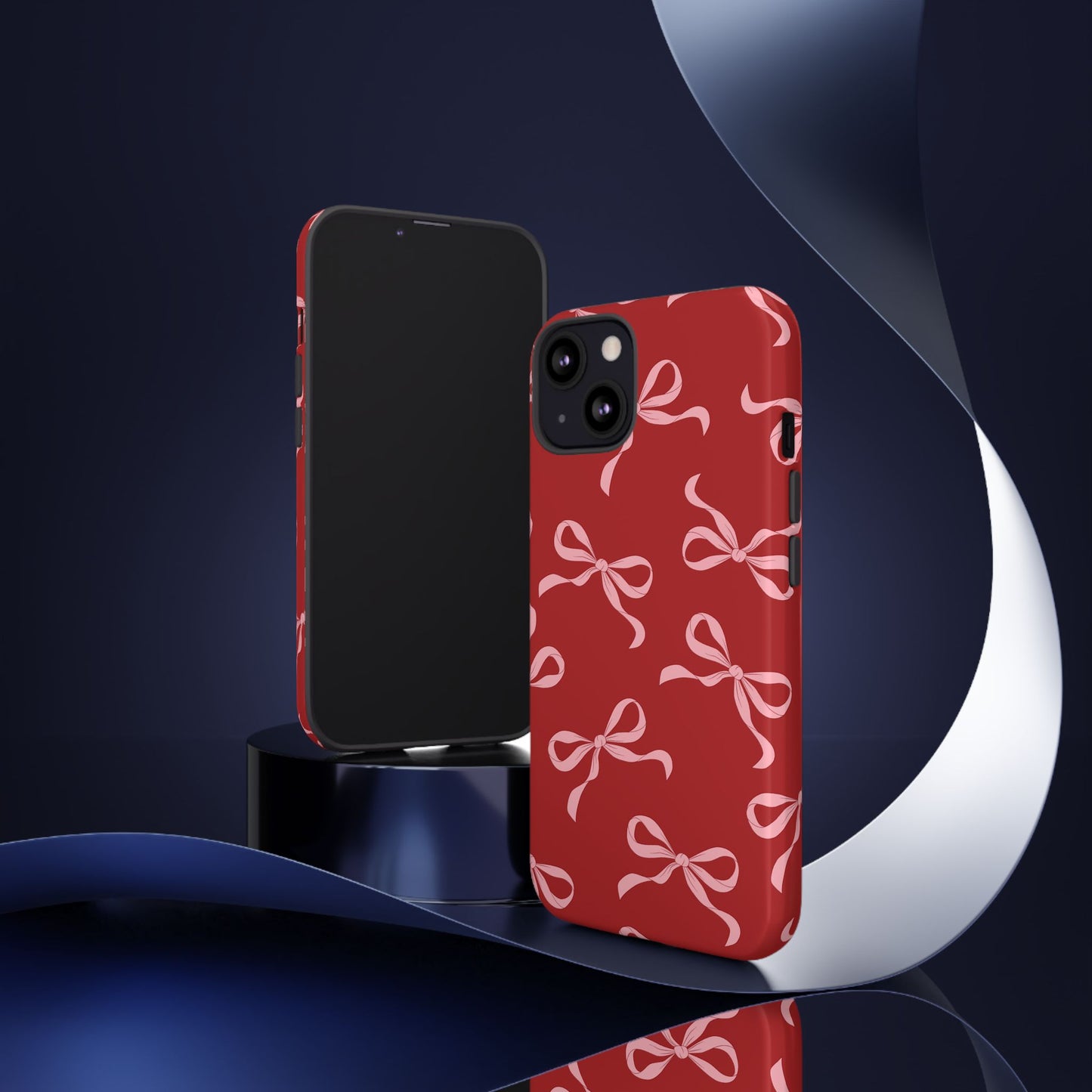 Pink Bows on Red Phone Case - JGUS