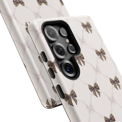 Chic Bow Pattern Phone Case | Elegant Clear Protective Case | Stylish iPhone & Samsung Cover - JGUS
