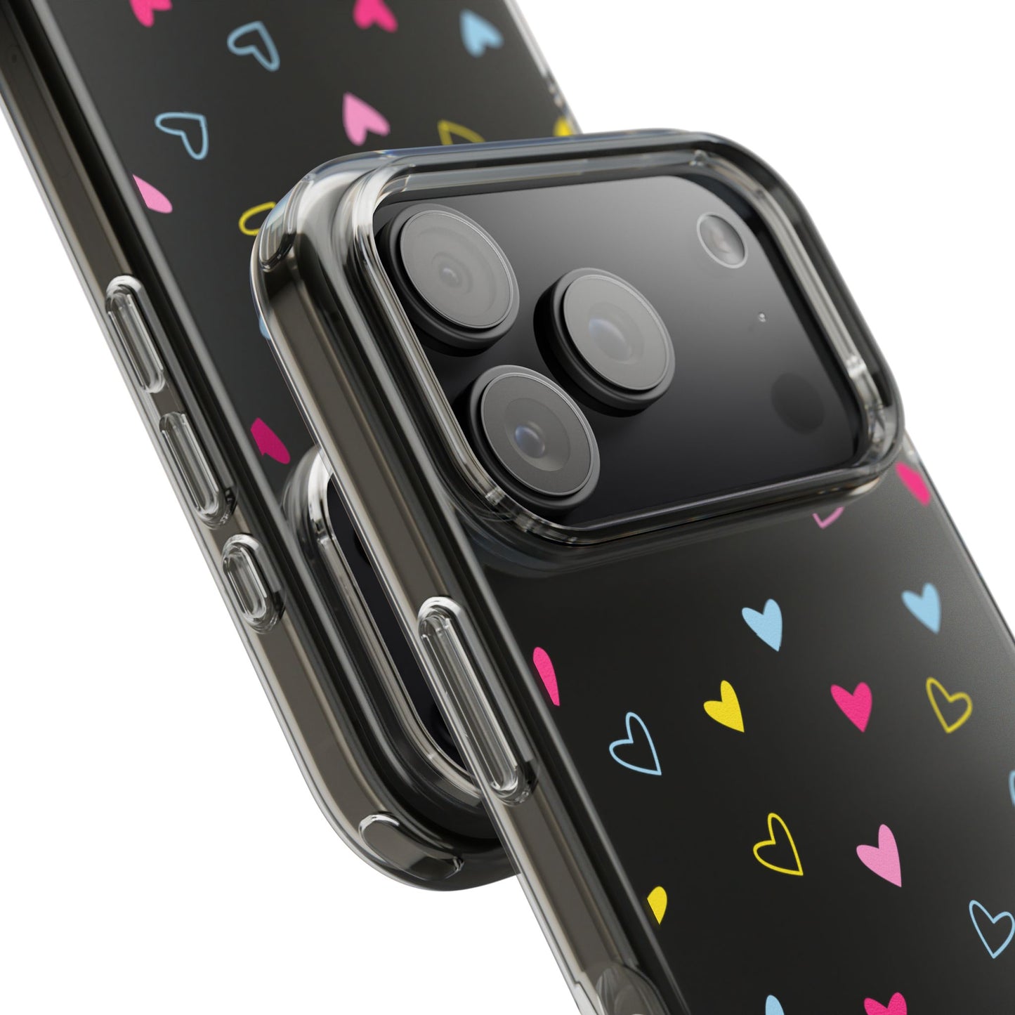 Transparent Heart Design Pattern Clear Phone Case