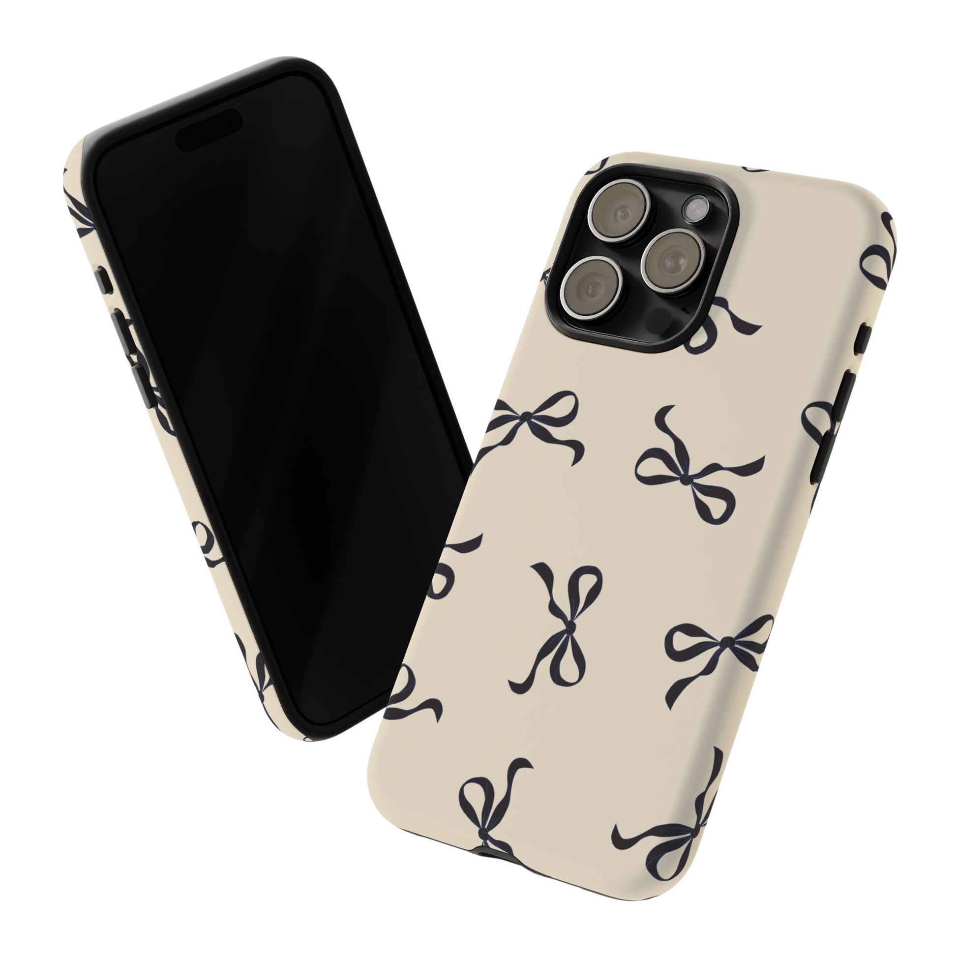 Beige and Black Bow Phone Case - JGUS