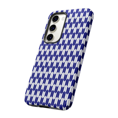 Navy Blue Geometric Phone Case for iPhone Samsung Pixel – Minimal Pattern Modern Aesthetic - JGUS