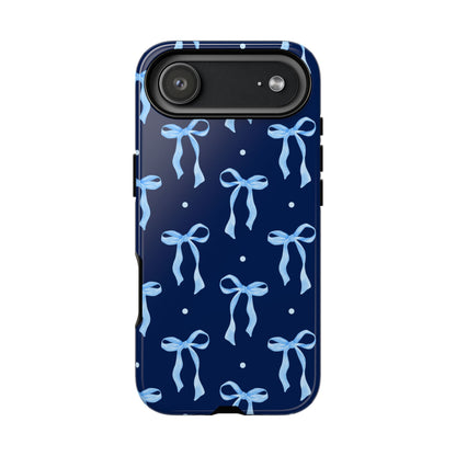 Bows & Blues Phone Case – Aesthetic Ribbon Print | Fits iPhone & Samsung - JGUS