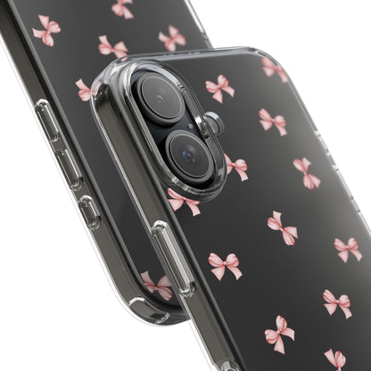 Pink Bow Dreams Clear Phone Case