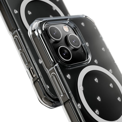 Neon Heart Bling Clear MagSafe Case