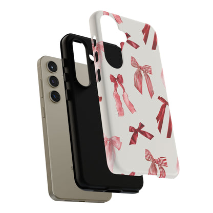 Burgundy Chic Bow Design Phone Case - JGUS