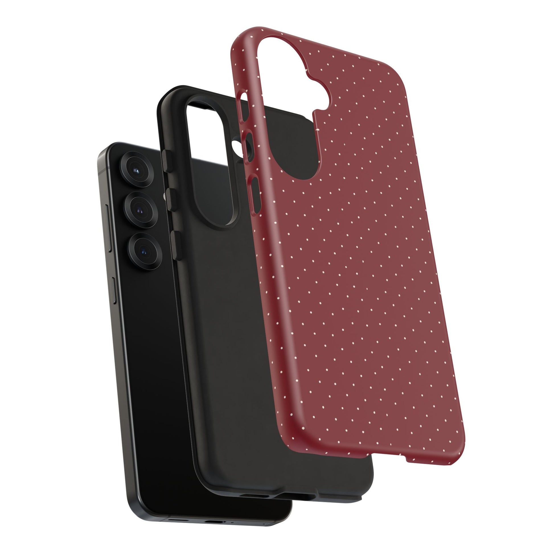 Burgundy  & White Dots Case - JGUS