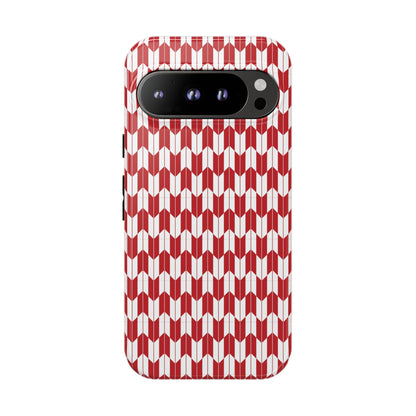 Red Geometric Phone Case for iPhone Samsung Pixel – Bold Pattern Aesthetic Modern Design - JGUS