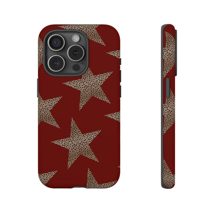 Leopard Star Luxe - Burgundy Edition | Aesthetic Coquette Phone Case for iPhone & Galaxy - JGUS