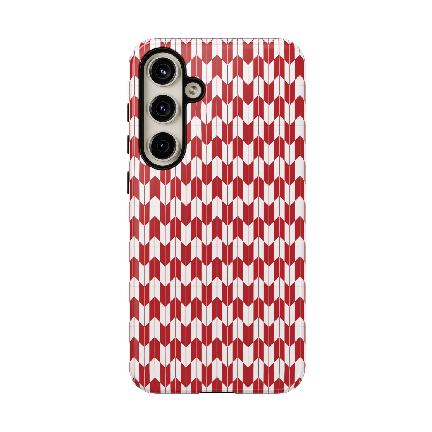 Red Geometric Phone Case for iPhone Samsung Pixel – Bold Pattern Aesthetic Modern Design - JGUS