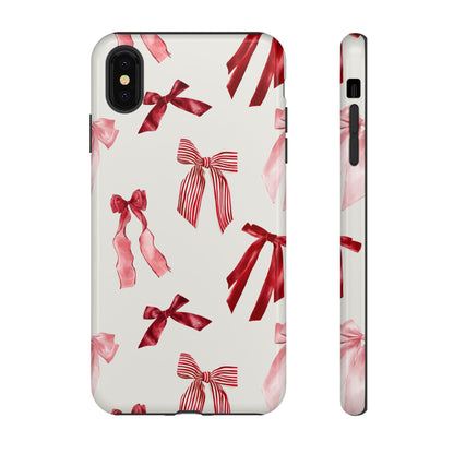 Burgundy Chic Bow Design Phone Case - JGUS