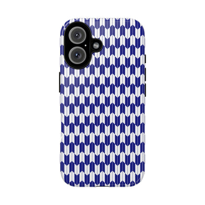 Navy Blue Geometric Phone Case for iPhone Samsung Pixel – Minimal Pattern Modern Aesthetic - JGUS