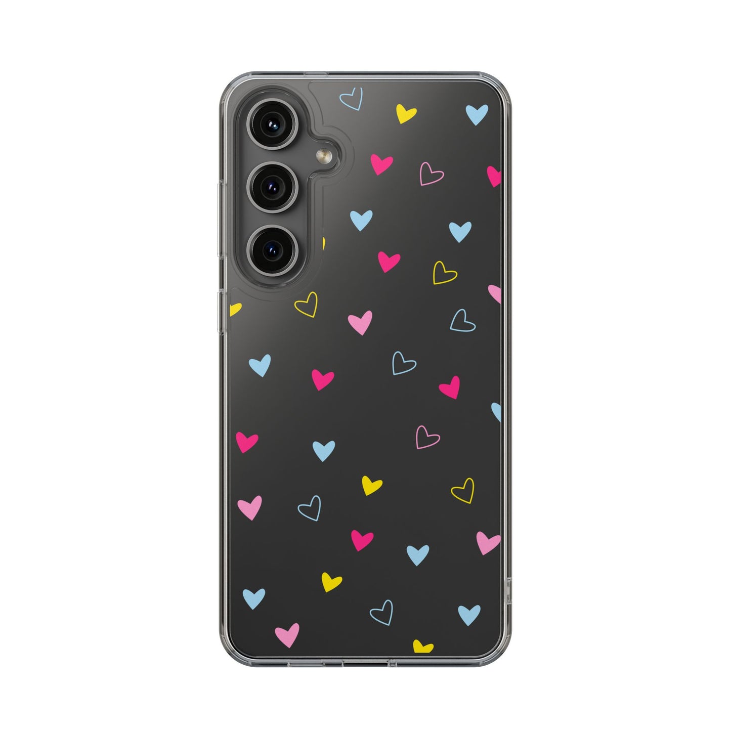 Transparent Heart Design Pattern Clear Phone Case