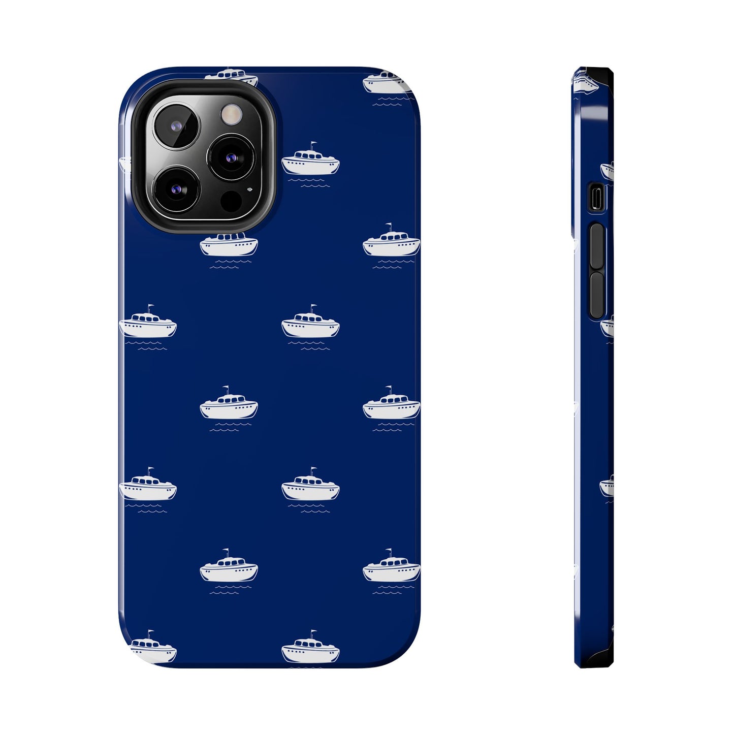 Blue Boat Phone Case – Calm Ocean Pattern for iPhone & Samsung, Durable & Stylish Protection