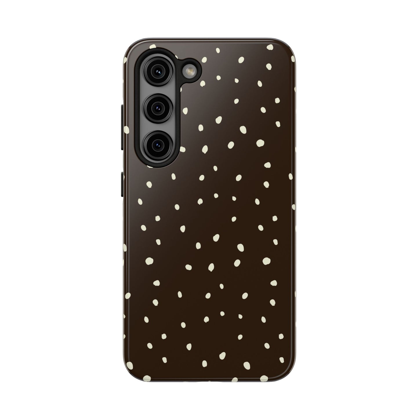 Velvet Mocha – Dark Brown Polka Dot iPhone Case | Dual-Layer Protection & Seasonal Style