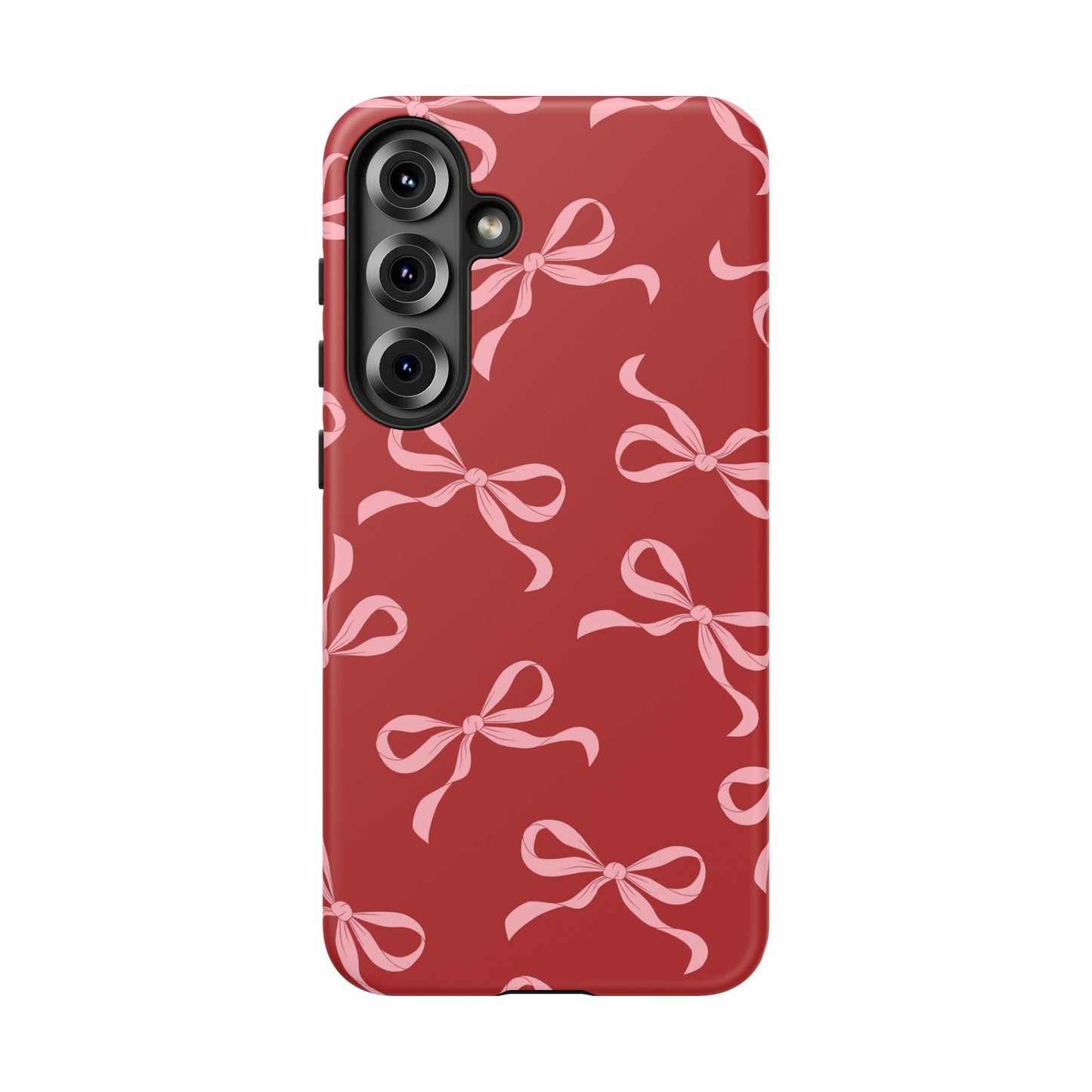 Pink Bows on Red Phone Case - JGUS