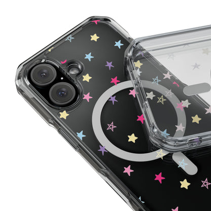 Star Pattern Clear Mag Safe Case, Magnetic Clear Impact Case