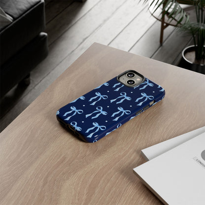 Bows & Blues Phone Case – Aesthetic Ribbon Print | Fits iPhone & Samsung - JGUS