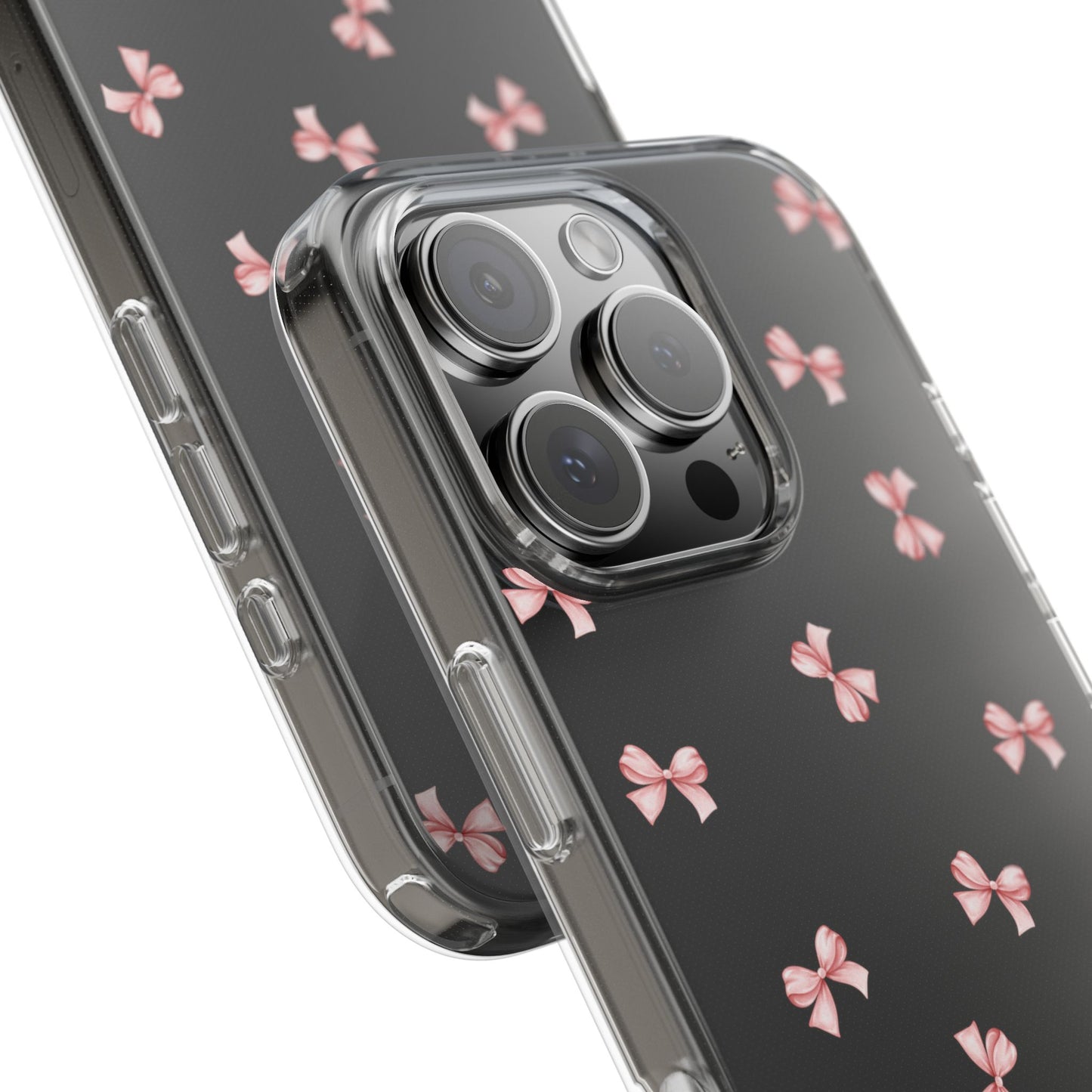 Pink Bow Dreams Clear Phone Case