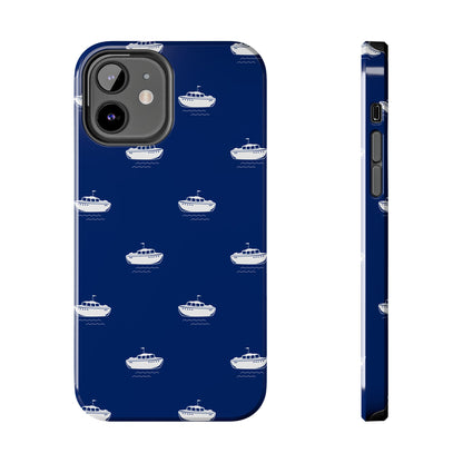 Blue Boat Phone Case – Calm Ocean Pattern for iPhone & Samsung, Durable & Stylish Protection